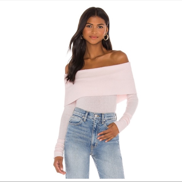 FREE PEOPLE SWEATER BOHO PULLOVER COZY OFF THE SHOULDERS BLUSH PINK TOP A3C - Picture 10 of 16